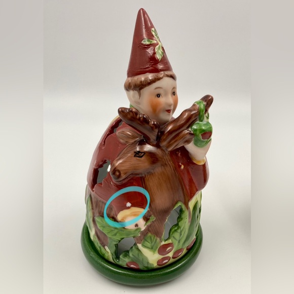 Villeroy and Boch Christmas Fairy Lamps, Set of 2 Elves with Deer Candle Holders - Picture 6 of 6